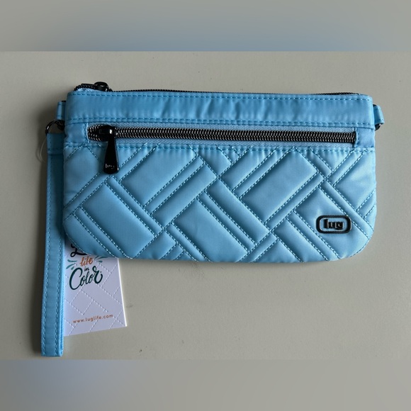 lug Handbags - LUG SUPER METRO WRISTLET POUCH BUBBLE BLUE NWT